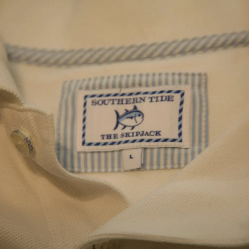 Southern Tide Men's Skipjack Polo Shirt, Size Large, White - Picture 3 of 3